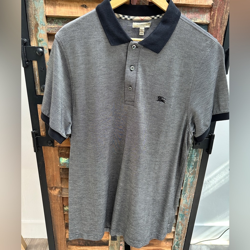 Men XXL Burberry Polo, Black